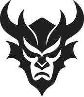 Elegant Oni Face Contemporary Design for a Modern Logo Sleek Oni Noir Intricate Black Emblem with a Mysterious Twist vector