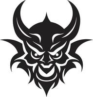 Dark Oni Intricate Art with Japanese Inspiration Noir Inspired Oni Emblem Chic Black Icon for a Modern Identity vector