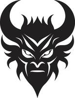 Sleek Oni Noir Intricate Black Emblem with a Mysterious Twist Dark Oni Stylish Art for a Captivating Logo vector