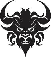 Bold Oni Symbol Dark Design for a Captivating Brand Image Mystical Oni Mask Intricate Black Icon with Contemporary Flair vector