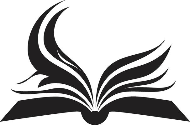 Pages of Insight Unveiled Stylish Emblem for a Captivating Look Noir Book Graphic Intricate Black Logo with Elegant Book Design