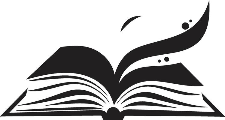 Reading Elegance Intricate Black Logo with Art Opened Book Icon Sleek Illustration for a Striking Brand
