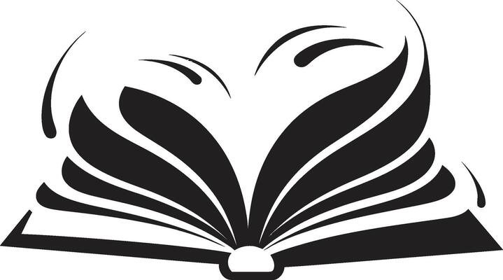 Wisdom Unleashed Graphic Chic Black Logo with Open Book Design Contemporary Reading Elegant Icon with Open Book Illustration