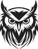 Wise Owl Symbol Stylish Illustration with a Mysterious Touch Dark Owl Silhouette Intricate Noir Inspired Black Icon Design vector