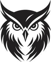 Contemporary Owl Logo Sleek Art with a Touch of Mystery Mystical Nocturne Intricate Black Emblem with Owl Illustration vector