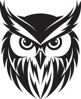 Shadowed Owl Graphic Elegant Black Illustration with a Touch of Mystery Wise Guardian Emblem Contemporary Art with Owl Design vector