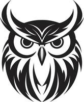 Shadowed Owl Graphic Elegant Black Icon with a Modern Twist Contemporary Owl Logo Sleek Art with a Touch of Mystery vector