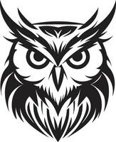 Wise Owl Symbol Elegant Illustration with a Mysterious Touch Dark Owl Silhouette Noir Inspired Black Icon Design vector