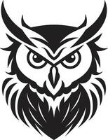 águila ojos sabiduría elegante búho ilustración ensombrecido búho gráfico elegante negro icono con un moderno giro vector