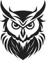 Eagle eyed Wisdom Stylish Owl Illustration Shadowed Owl Graphic Elegant Black Icon with a Modern Twist vector