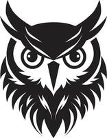 Contemporary Owl Symbol Sleek Art with a Touch of Mystery Mystical Nocturne Elegant Black Emblem with Owl Illustration vector