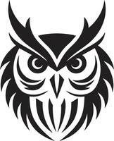 Moonlit Owl Graphic Elegant Black Owl Logo Design Eagle eyed Wisdom Stylish Illustration with Owl Design vector