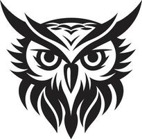 Shadowed Owl Graphic Elegant Black Icon Design for a Modern Look Contemporary Owl Logo Sleek Art with a Touch of Mystery vector