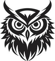 Eagle eyed Wisdom Intricate Owl Illustration Wise Guardian Emblem Elegant Black Icon with Noir Black Touch vector