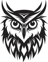 Eagle eyed Wisdom Stylish Illustration with Owl Design Shadowed Owl Graphic Chic Black Icon with a Modern Twist vector