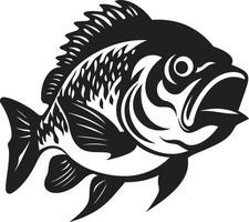 Jaws of Chaos Sleek Black Icon Illustration for a Striking Image Noir Piranha Attack Intricate Emblem with Modern Touch vector