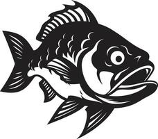 Razor Teeth Unleashed Contemporary Logo with Stylish Piranha Predatory Force Intricate Black Icon Illustration for Modern Branding vector