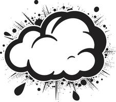 Ink Splash Bubble Retro PopArt Speech Cloud Icon Balloon Banter Black Speech Bubble Emblem vector