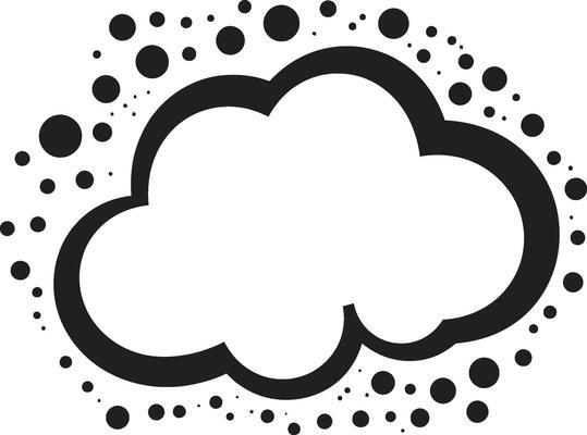 Comic Cloud Burst Dynamic Black Speech Bubble Ink Splash Bubble Retro PopArt Speech Cloud Icon