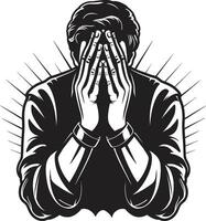 Pious Patterns Elegant Praying Man Hands Icon in Celestial Contours Black Logo of Praying Hands vector