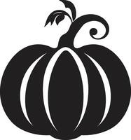 Phantom Pumpkin Black Pumpkin Logo Icon Alluring Autumn Minimalistic Pumpkin Icon Design in Black vector