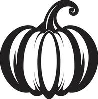 Jack O Icon Black Design of Pumpkin Logo Spooky Symmetry Iconic Black Pumpkin Icon in vector