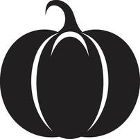 Ghostly Glow Elegant Design of Black Pumpkin Icon Sinister Squash Pumpkin Logo Design in Black vector