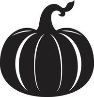 Spooky Symmetry Iconic Black Pumpkin Icon in Creepy Carving Pumpkin Logo Design in Elegant Black vector