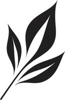 Flora Fusion Botanical Emblem with Leaf Silhouette Symbiotic Serenity of Leaf Silhouette vector