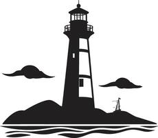 Seafarers Watchtower Lighthouse Emblem in Guiding Light Crest Nautical Lighthouse vector