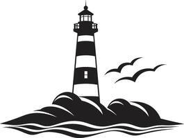 Guiding Light Crest Nautical Lighthouse Coastal Illuminance for Lighthouse vector