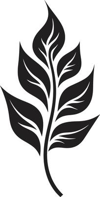 Natures Symphony Leaf Silhouette Emblem in Zen Zephyr Nature Inspired with Leaf Silhouette