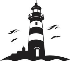 Coastal Sentry Tower Nautical Lighthouse Emblem Beacon of Hope for Lighthouse vector