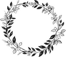 Serene Circlet Leaf Wedding Doodle Emblem Enchanted Unity Doodle Wreath Wedding vector