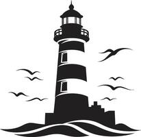 Guiding Light Crest Nautical Lighthouse Coastal Illuminance for Lighthouse vector