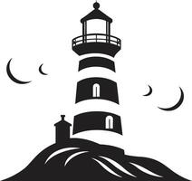 Harbor Watchtower Lighthouse in Elegant Guiding Star Emblem Nautical Lighthouse vector