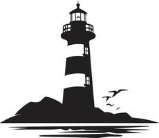 Seafaring Illumination Nautical Guiding Light Radiance Lighthouse Emblem vector