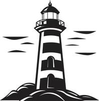 Seafarers Illumination of Lighthouse Illuminated Horizon Crest Coastal Lighthouse vector