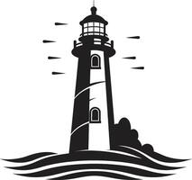 Nautical Beacon Elegance Lighthouse Emblem Seafaring Radiance of Coastal Lighthouse vector