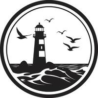 Seafaring Elegance Coastal Lighthouse in Maritime Mastery Lighthouse in Nautical Style vector