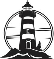 Coastal Beacon Brilliance Lighthouse Emblem Nautical Majesty Lighthouse in vector