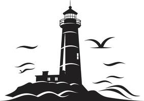 Maritime Mastery Coastal Lighthouse Nautical Illumination Lighthouse Emblem vector