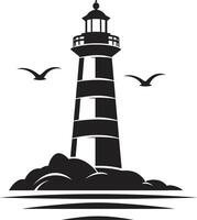 Maritime Mastery Lighthouse in Nautical Style Nautical Illumination Crest Lighthouse Emblem vector