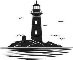 Seafaring Radiance of Coastal Lighthouse Harbor Watchtower Lighthouse in Elegant vector