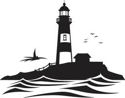 Maritime Mastery Lighthouse in Nautical Style Nautical Illumination Crest Lighthouse Emblem vector