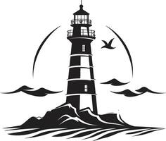 Illuminated Horizon Crest Coastal Lighthouse Nautical Tower Brilliance of Lighthouse vector