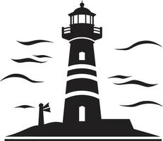 Seafaring Elegance Coastal Lighthouse in Maritime Mastery Lighthouse in Nautical Style vector