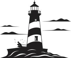 Guiding Light Crest Nautical Lighthouse Coastal Illuminance for Lighthouse vector