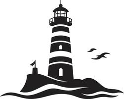 Oceans Guardian Tower Nautical Lighthouse Emblem Guiding Light Elegance for Lighthouse vector