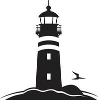 Harbor Watchtower Lighthouse in Elegant Guiding Star Emblem Nautical Lighthouse vector